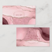 PixDezines Waterverf Agate Nep Rose Goud Visitekaartje (Voorkant / Achterkant)