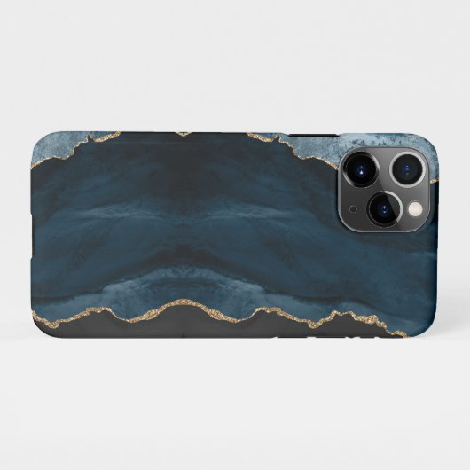 PixDezines WATERVERF AGATE SLATE BLUE iPhone Hoesje (Achterkant horizontaal)