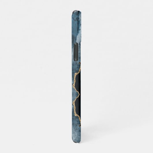 PixDezines WATERVERF AGATE SLATE BLUE iPhone Hoesje (Rechterkant)