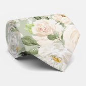 PixDezines Waterverf Alabaster Cream Rozen Stropdas (Opgerold)