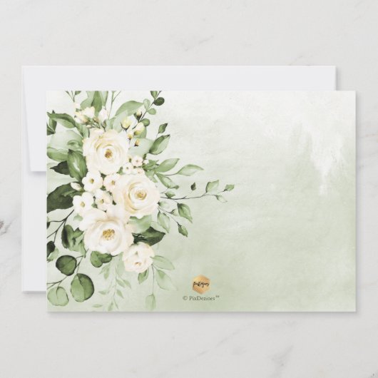 PixDezines Waterverf Alabaster Roos Eucalyptus Kaart (Achterkant)