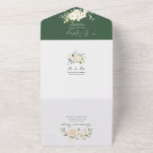 PixDezines Waterverf Alabaster Rozen All In One Uitnodiging (Buitenkant)