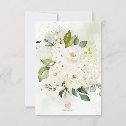 PixDezines Waterverf Alabaster Rozen Baby shower Kaart (Achterkant)