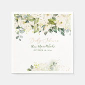 PixDezines Waterverf Alabaster Rozen Baby shower Servet (Voorkant)