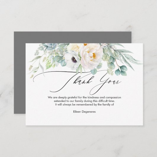 PixDezines Waterverf Anemone Peonies Bereavement Kaart (Voorkant / Achterkant)