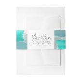 PixDezines waterverf Aqua Sage Mint Groen Koraal Uitnodigingen Wikkel (Voorkant Voorbeeld)