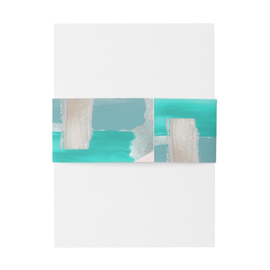 PixDezines waterverf Aqua Sage Mint Groen Koraal Uitnodigingen Wikkel (Achterkant Voorbeeld)