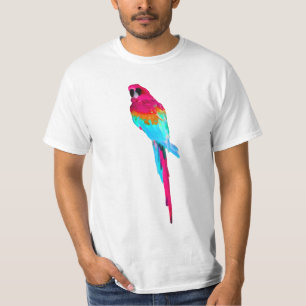 PixDezines waterverf ara/roze T-shirt