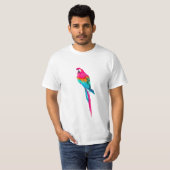 PixDezines waterverf ara/roze T-shirt (Voorkant volledig)