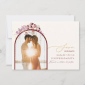 PixDezines Waterverf Autumn Eucalyptus Wreath Save The Date (Voorkant)