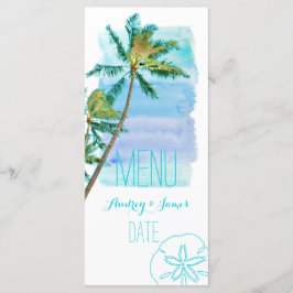PixDezines Waterverf Beach/Palmbomen Menu