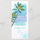 PixDezines Waterverf Beach/Palmbomen Menu (Voorkant)