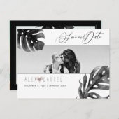 PixDezines Waterverf Black+White, Sla de datum op Briefkaart (Voorkant / Achterkant)