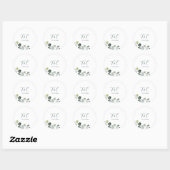 PixDezines Waterverf Bladzijde Eucalyptus Sprig Ronde Sticker (Vel)