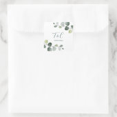 PixDezines Waterverf Bladzijde Eucalyptus Sprigs Vierkante Sticker (Tas)