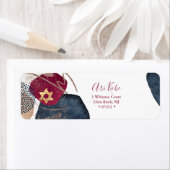 PixDezines Waterverf Blauw modern Abstract Etiket (Insitu)