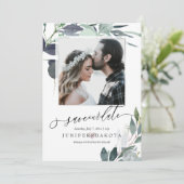 PixDezines Waterverf Blauwe Gom Eucalyptus Foto Kaart (Staand voorkant)