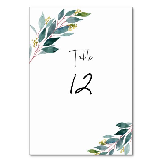 PixDezines Waterverf Blauwe Gom Eucalyptus Kaart (Voorkant)