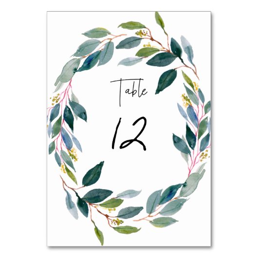 PixDezines Waterverf Blauwe Gom Eucalyptus Kaart (Achterkant)