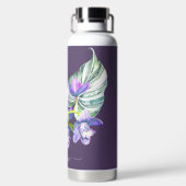 PixDezines Waterverf Bleek Paars Cymbidium Orchid Waterfles (Achterkant)