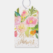 PixDezines Waterverf Bloem Bruiloft Feest Cadeaulabel (Achterkant)