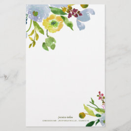 PixDezines waterverf bloem/DIY achtergrond Briefpapier