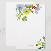 PixDezines waterverf bloem/DIY achtergrond Briefpapier (Voorkant / Achterkant)