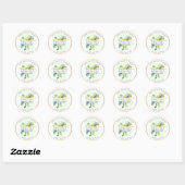 PixDezines Waterverf Bloem/Ranunculus/Dank je Ronde Sticker (Vel)