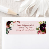 PixDezines Waterverf Bloemen Bourgondië Blush Etiket (Insitu)