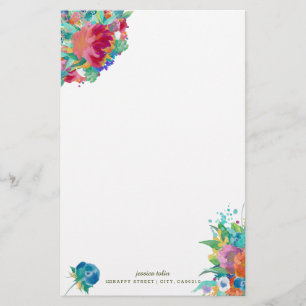 PixDezines waterverf bloemen/DIY achtergrond Briefpapier