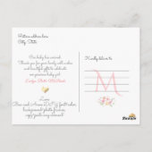 PixDezines Waterverf bloemen, Meisje Geboorte Briefkaart (Achterkant)