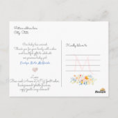 PixDezines Waterverf bloemen, Meisje Geboorte Briefkaart (Achterkant)