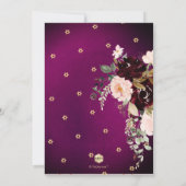 PixDezines Waterverf Bloemen Mitzvah, Bourgogne Kaart (Achterkant)