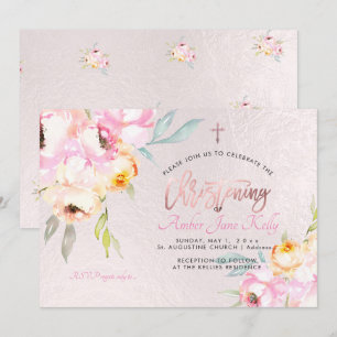 PixDezines Waterverf Bloemen Pioenen Doopsel Kaart