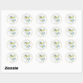 PixDezines Waterverf Bloemen/Ranunculus/Dank u Ronde Sticker (Vel)