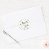 PixDezines Waterverf Bloemen/Ranunculus/Dank u Ronde Sticker (Envelop)