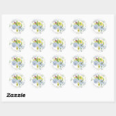 PixDezines Waterverf Bloemen/Ranunculus/Dank u Ronde Sticker (Vel)