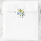PixDezines Waterverf Bloemen/Ranunculus/Dank u Ronde Sticker (Tas)