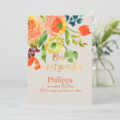 PixDezines Waterverf/Bloemen/RanunculusBat Mitzvah Kaart (Staand voorkant)