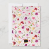 PixDezines Waterverf Bloemen Rozen Doop Kaart (Achterkant)