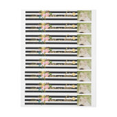 PixDezines waterverf/bloemig/streep/goud Omwikkelbaar Adreslabel (Vel)