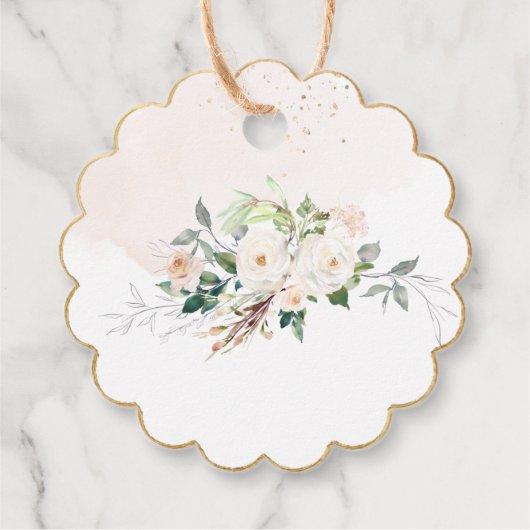 PixDezines waterverf blozen roze rozengemeenschap Bedankjes Labels (Achterkant)