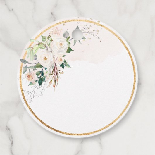 PixDezines waterverf blozen roze rozengemeenschap Bedankjes Labels (Achterkant)