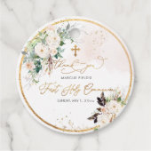 PixDezines waterverf blozen roze rozengemeenschap Bedankjes Labels (Voorkant)