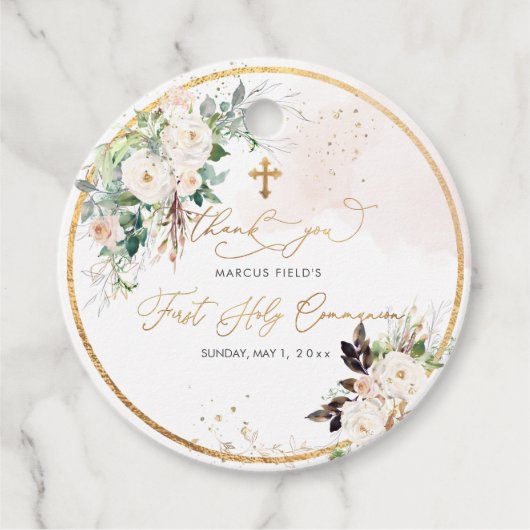 PixDezines waterverf blozen roze rozengemeenschap Bedankjes Labels (Voorkant)