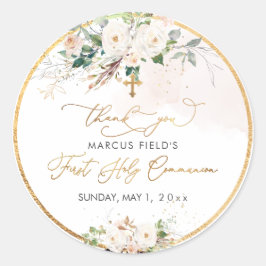 PixDezines waterverf blozen roze rozengemeenschap Ronde Sticker