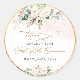 PixDezines waterverf blozen roze rozengemeenschap Ronde Sticker