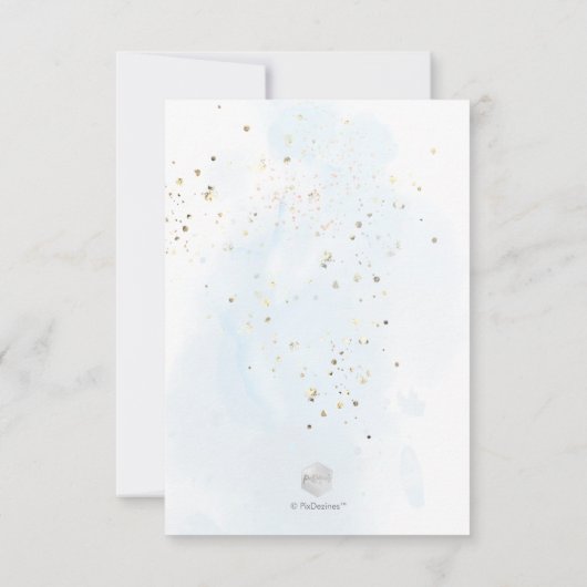 PixDezines Waterverf Blue Champagne Brunch Bubble Kaart (Achterkant)