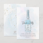 PixDezines Waterverf Blue Champagne Brunch Bubble Kaart (Voorkant / Achterkant)