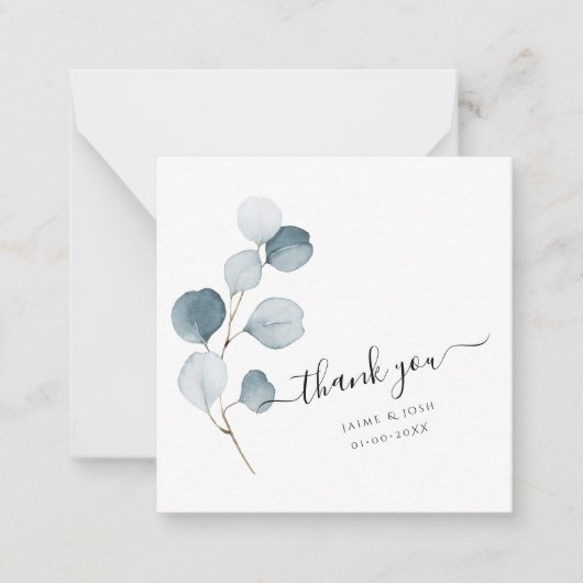 PixDezines Waterverf Blue Gum Eucalyptus Branch Notitiekaartje (Voorkant)